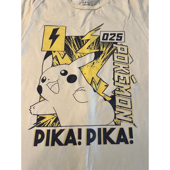 Pokemon Pikachu Graphic T-Shirt Yellow Cotton M - Picture 1 of 8